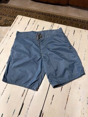 VTG Birdwell Beach Britches California Republic Board Shorts Mens 33 Blue